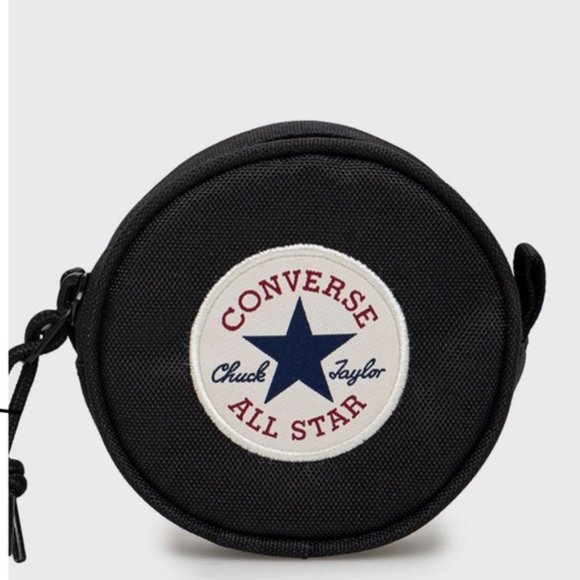 Converse Utility Pouch Bag Unisex Zip Logo White Black 10023842-A01 - Picture 2 of 6